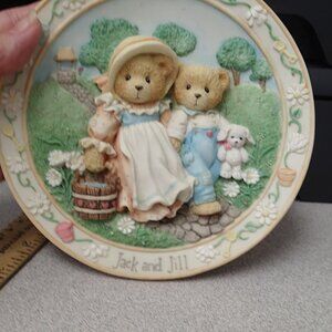 Cherished Teddies Plate- Jack and Jill  Our Friensdhip Will Never Tumble
